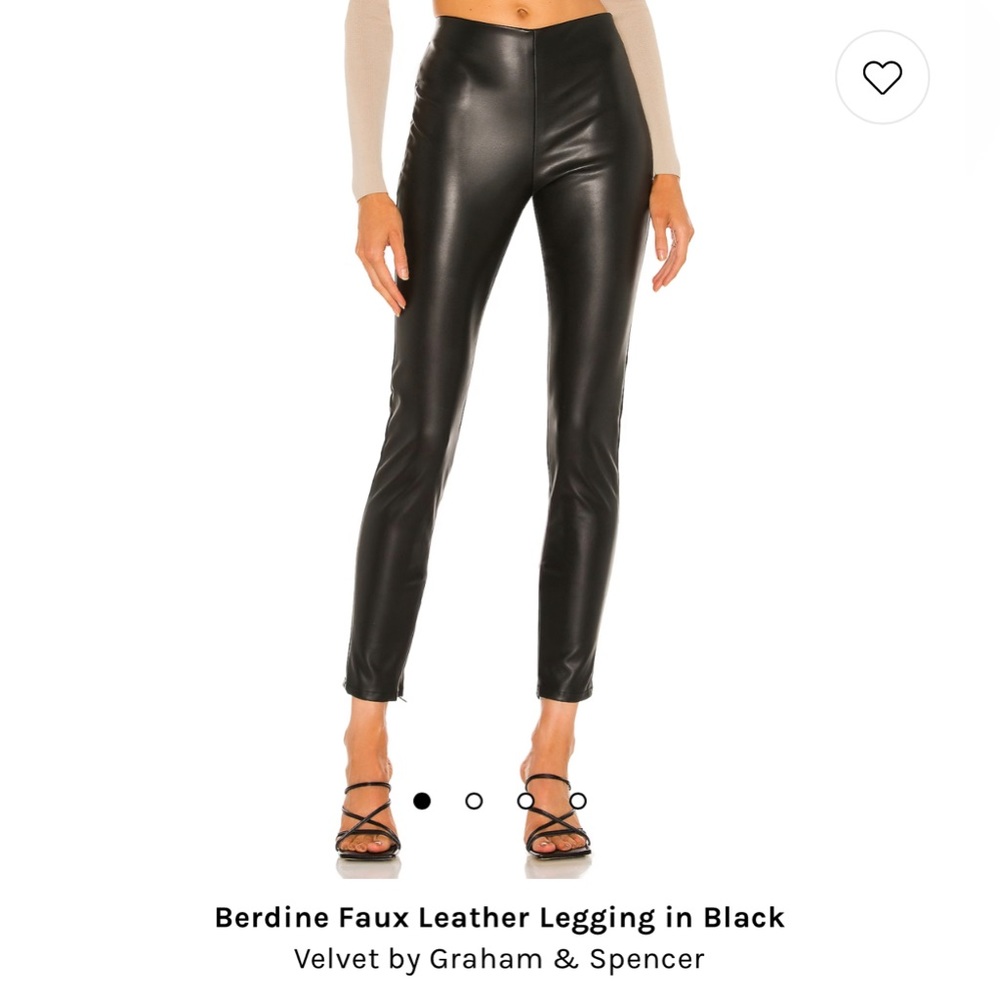 NWOT - Velvet by Graham and Spencer Bernadine Faux leather black leggings size L